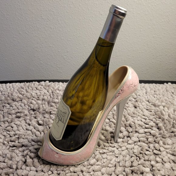 PINK GLITTER STILETTO HEEL WINE HOLDER - by Wild Eye Designs - SO COOL - Picture 8 of 8
